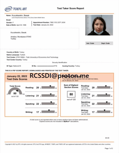 TOEFL Certificate - Image 2