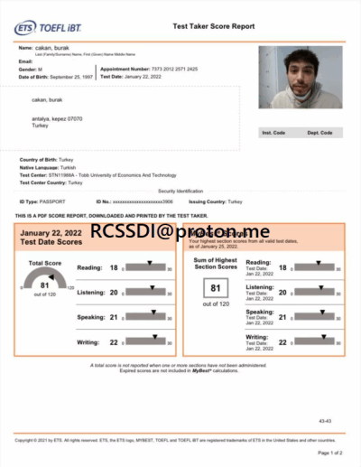 TOEFL Certificate - Image 3